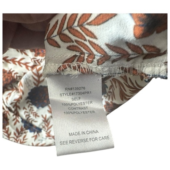 Daniel Rainn Boho Floral Wrap Blouse Size S‎ Long Sleeve V-Neck Lightweight Top - Picture 4 of 4